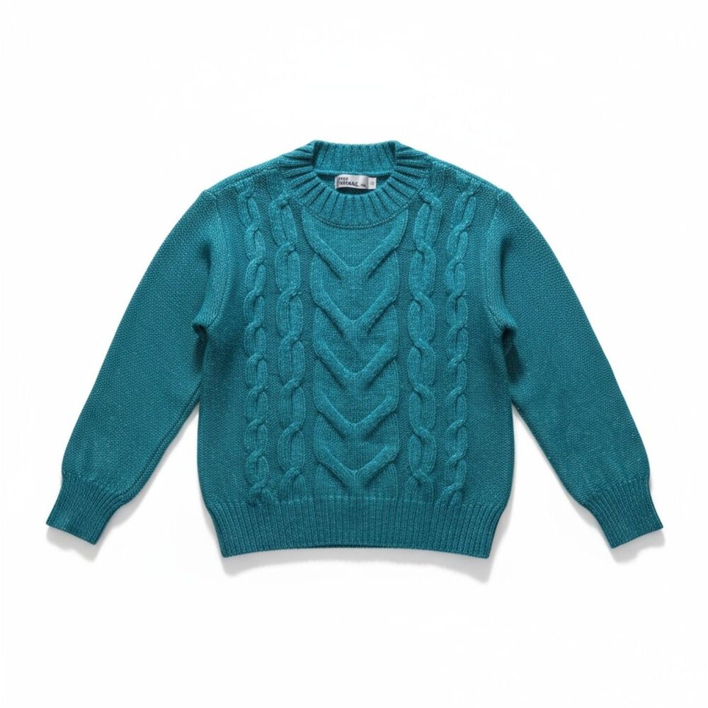 Epic Threads Girls Cable Knit Sweater Teal Size 5 NWT